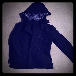 Size 5 girls black peacoat by Yoki